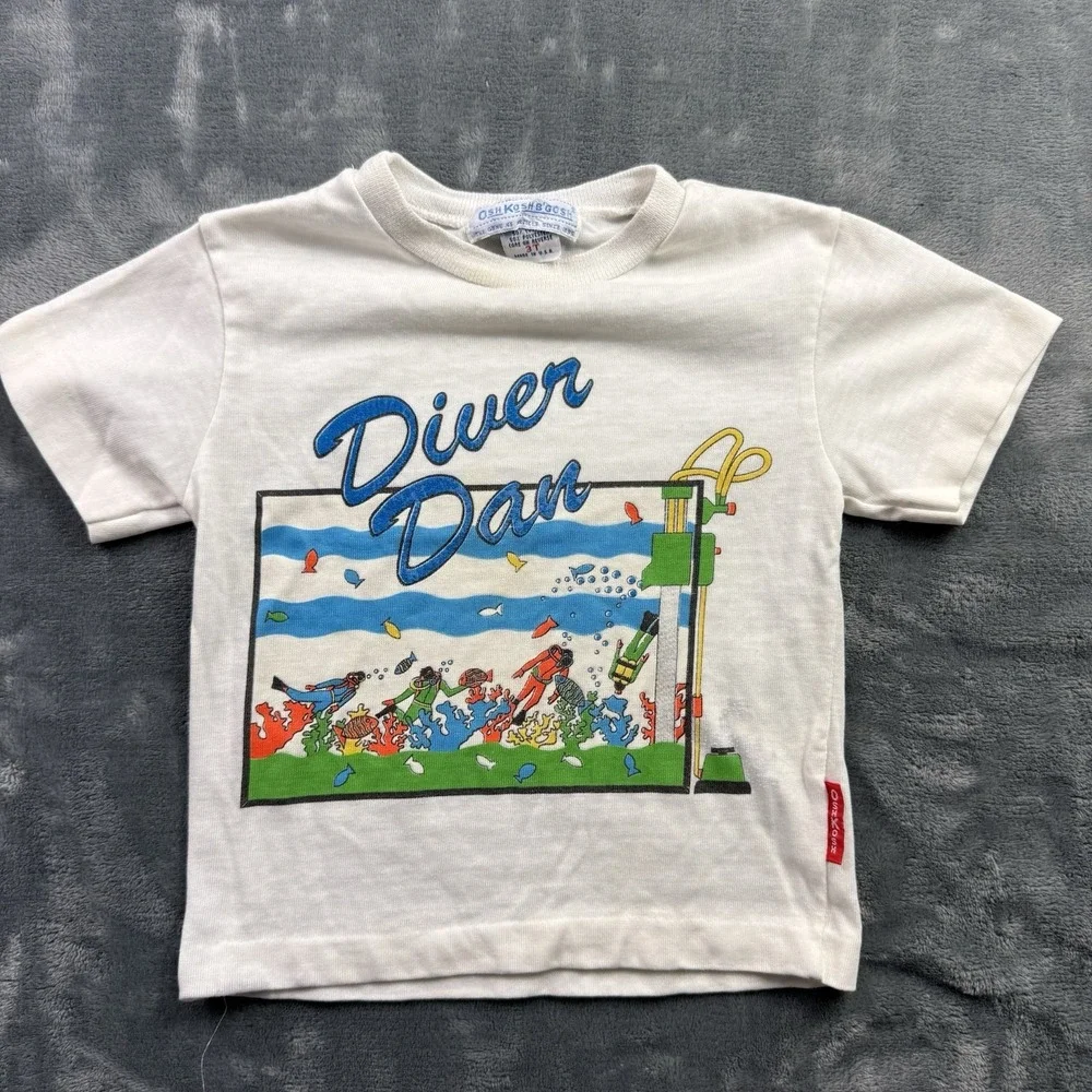 Vintage Diver Dan Children's Ocean Theme Shirt Osh Kosh 80's size 3T